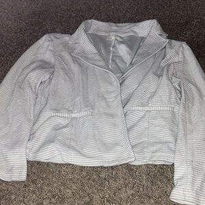 Maurices Light Gray Striped Blazer